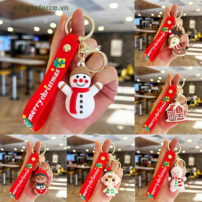 1 Móc Khóa Hình Tuần Lộc / Ông Già Noel / Người Tuyết Treo Balo / Xe Hơi Trang Trí Giáng Sinh