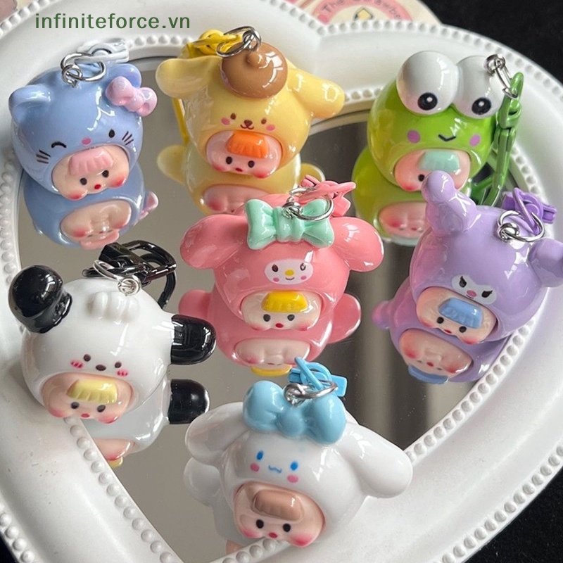 Sanrio anime hello kitty Mặc Đầm / Móc Khóa / Chìa Khóa Trang Trí Xe Hơi / Balo Đi Học / Quà Tặng Lễ Kỳ Nghỉ