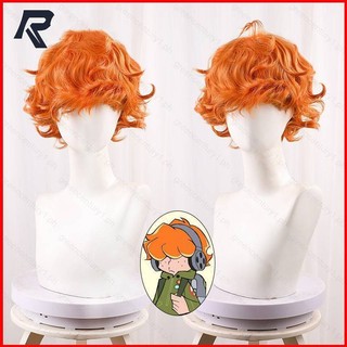 Tóc Giả Ngắn cosplay Nhân Vật anime Kèm Bộ Tóc Giả Màu Cam Dạng Phồng Chịu Nhiệt