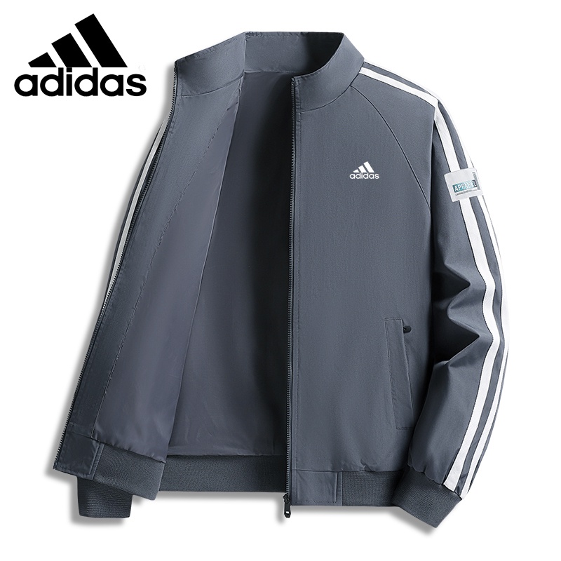 Áo Khoác Thể Thao adidas m-5xl Cổ Đứng Kẻ Sọc Thời Trang Xuân Thu Cho Nam