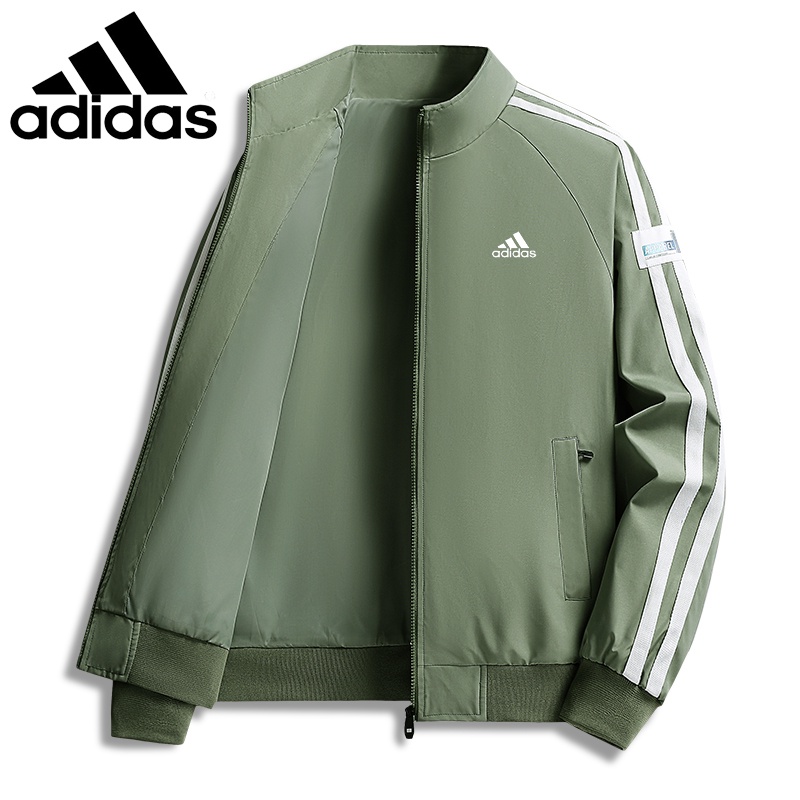 Áo Khoác Thể Thao adidas m-5xl Cổ Đứng Kẻ Sọc Thời Trang Xuân Thu Cho Nam