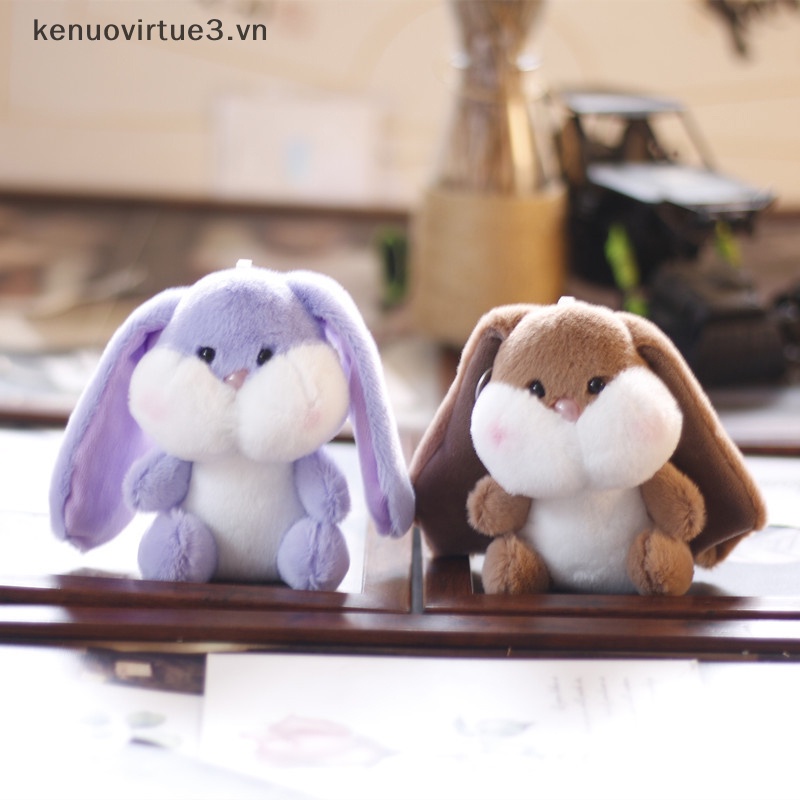 1 Móc Khóa Thỏ Nhồi Bông Tai Dài 12cm Dễ Thương