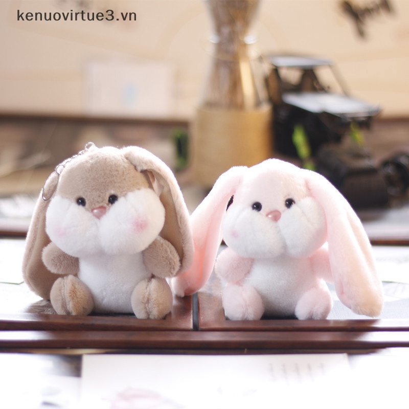 1 Móc Khóa Thỏ Nhồi Bông Tai Dài 12cm Dễ Thương