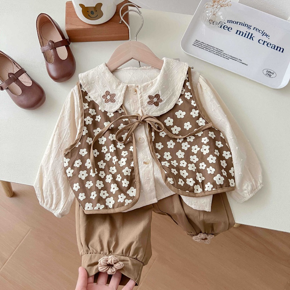 Set Đồ Thời Trang Ba Món Bằng Vải cotton Dành Cho Bé Gái