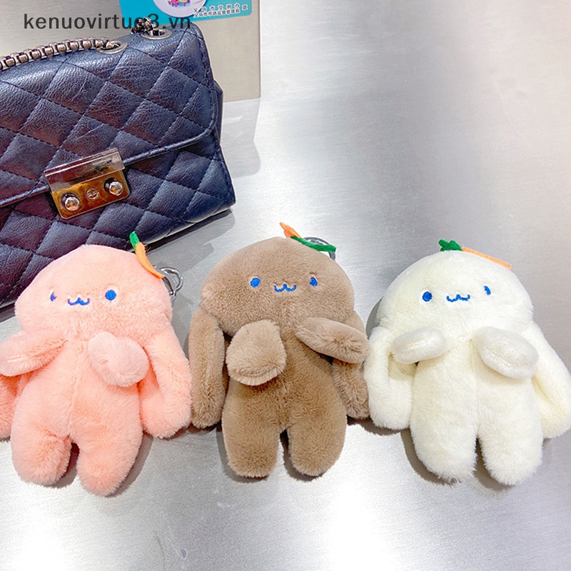 1 Móc Khóa Thỏ Nhồi Bông Hoạt Hình Đáng Yêu 14cm