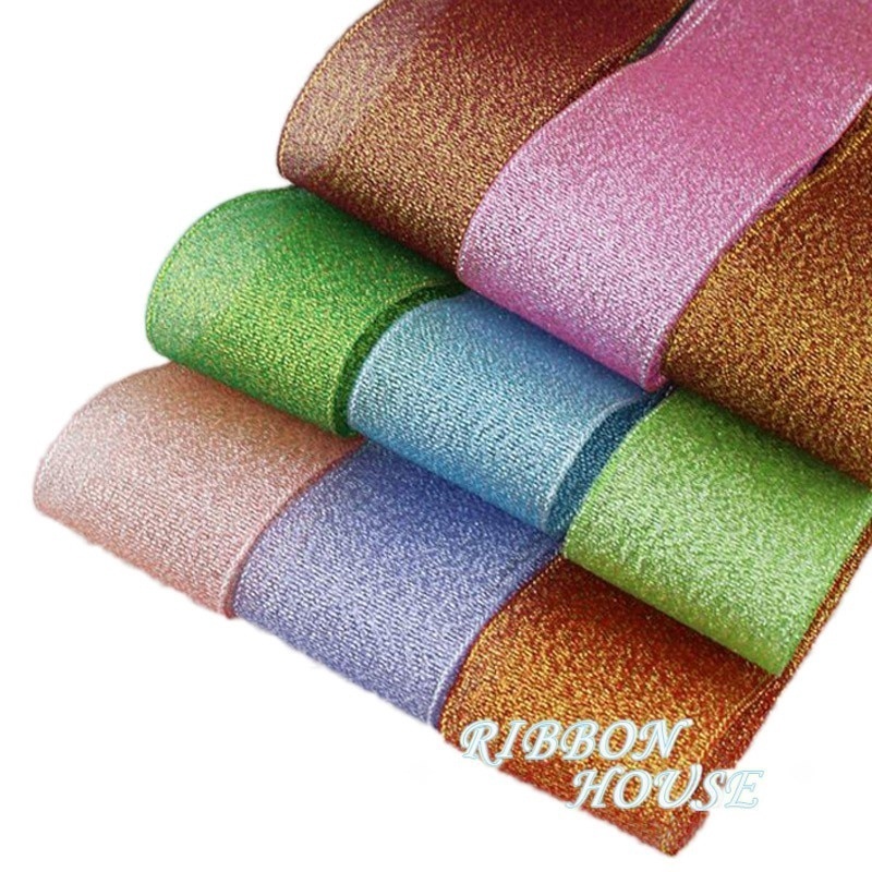 (25Yard / Volume) Ruy Băng Kim Loại Nhiều Màu Sắc 40mm Gói Quà Trang Sức Đám Cưới Bán Sỉ