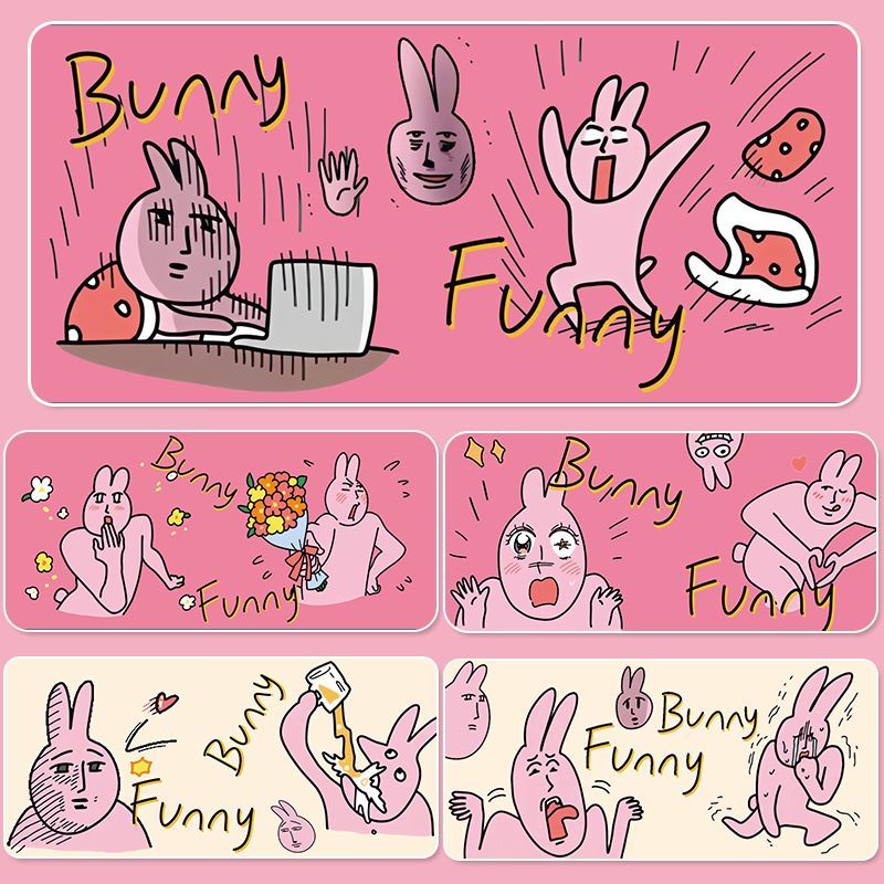 Tấm Lót Chuột Bàn Phím Máy Tính Chống Trượt Hình Thỏ Dễ Thương