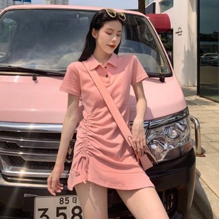 Chân Váy Ngắn Chữ A Dáng Ôm Cổ Polo Phong Cách Hàn Quốc Thời Trang Mới Mùa Hè 2023 Cho Nữ