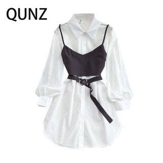 Qunz bộ đầm ôm eo + áo vest 6383