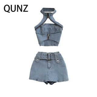 Qunz Bán Buôn Áo Dây Hở Lưng Tự Cột Dây + Quần Short 6397