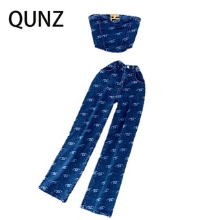 Set đồ nữ QUNZ 6594 gồm áo không tay và quần dài phong cách cao bồi gợi cảm