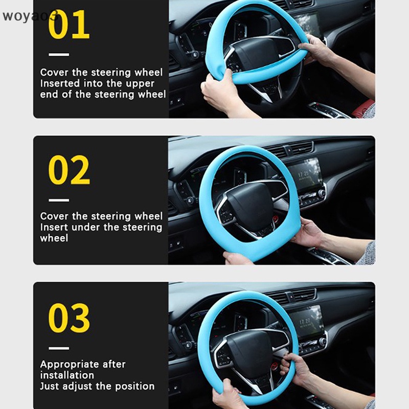 Vỏ Bọc Vô Lăng Xe Hơi Bằng Silicon Mềm Co Giãn Thông Dụng Nhiều Màu Sắc Trang Trí diy
