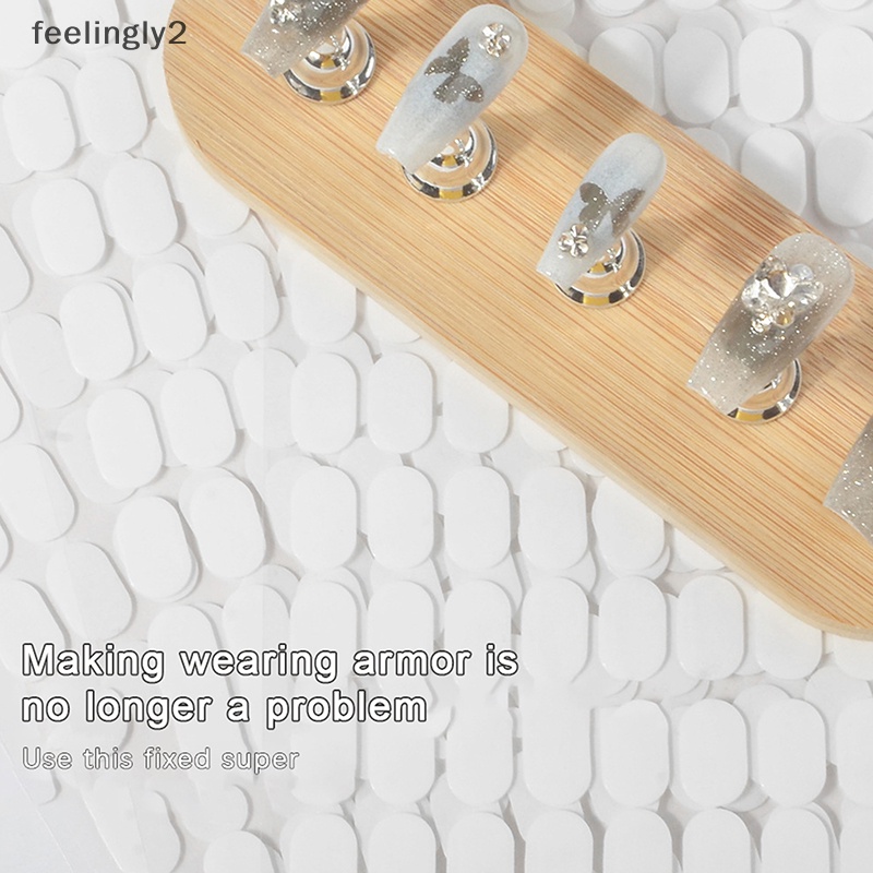Set 100 Băng Keo Hai Mặt Bằng acrylic Trong Suốt Dùng Trưng Bày Móng Tay Không Cắt