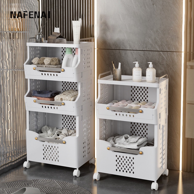 Giỏ đựng quần áo NAFENAI cỡ lớn có thể gấp gọn tiện dụng cho nhà tắm