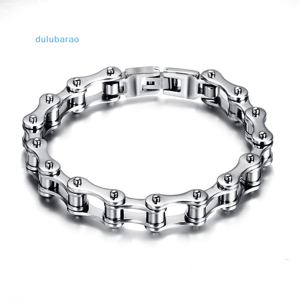Ul Vòng Tay Xích Xe Đạp / Xe Máy Bằng Thép Không Gỉ 8.5 "Phong Cách punk Cho Nam