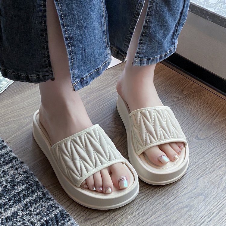 Dép Nữ Đế Dày Mũi Tròn Phong Cách Mới