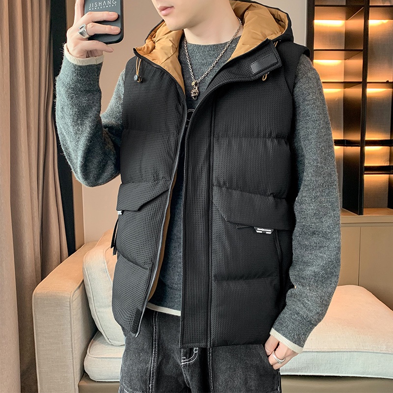 Áo Khoác Phao Không Tay Dáng Rộng Có Đệm cotton Dày Giữ Ấm Mùa Đông size s-4xl Cho Nam