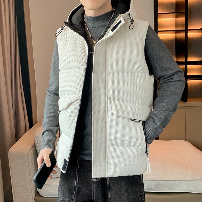 Áo Khoác Phao Không Tay Dáng Rộng Có Đệm cotton Dày Giữ Ấm Mùa Đông size s-4xl Cho Nam