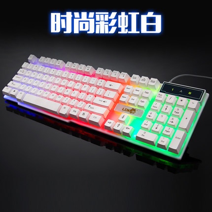 Bàn phím giả cơ gaming kèm có dây với đèn Led 7 màu chuyên dùng cho máy tính PC và Laptop