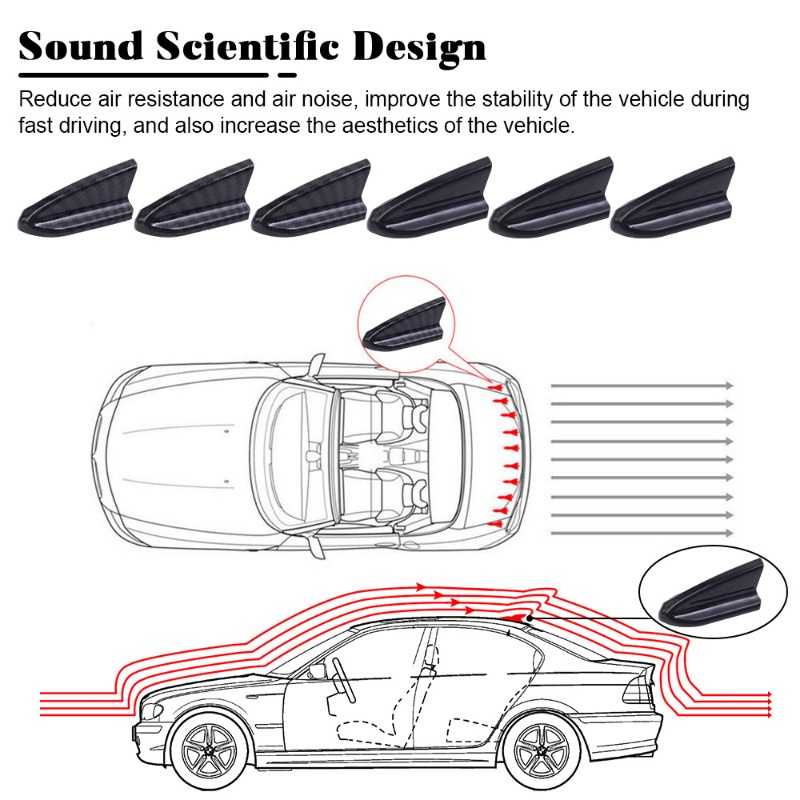 Cánh Gió Tự Dính Trang Trí Xe Hơi Hình Vây Cá Mập Tiện Dụng
