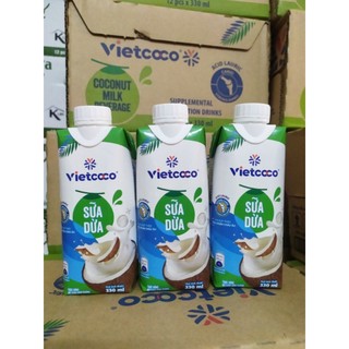 Sữa dừa uht nguyên chất 100% vietcoco hộp 330ml - hàng chính hãng