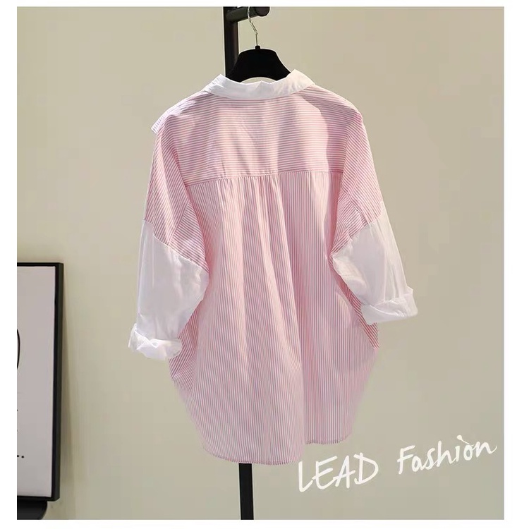 Qunz Bán Buôn Áo Sơ Mi Ghép Nối Khăn Choàng Thanh Dọc 7036