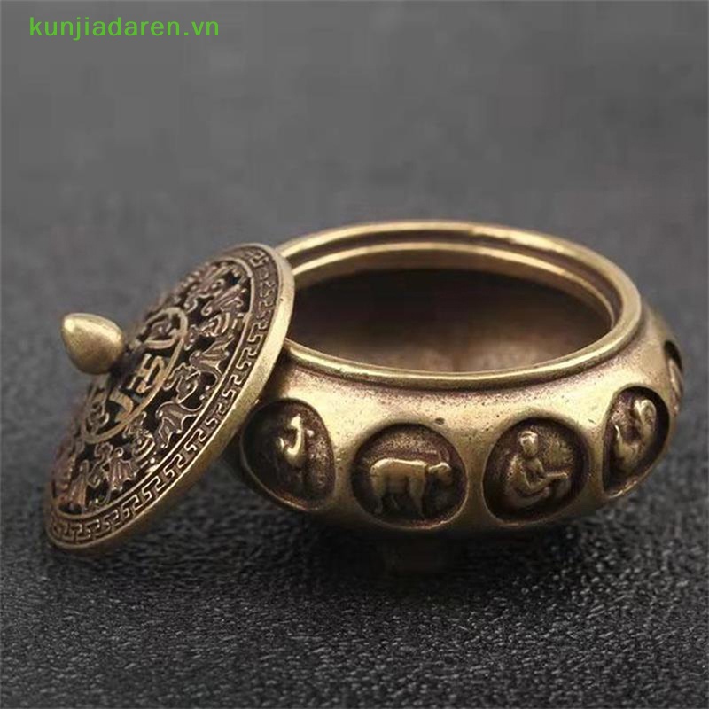 Ada Đế Đốt Trầm Hương Bằng Đồng Thau Hình Cung Hoàng Đạo Độc Đáo