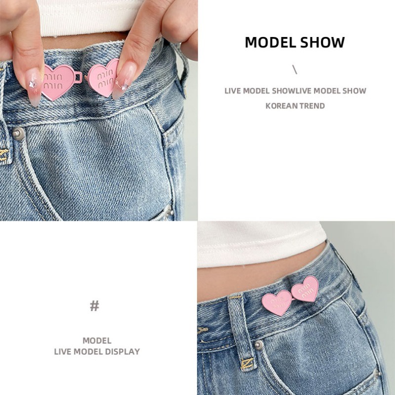 Thắt Lưng Khóa Hợp Kim Tình Yêu Với Nút Giảm Eo Và Quần Jean Liền Mạch
