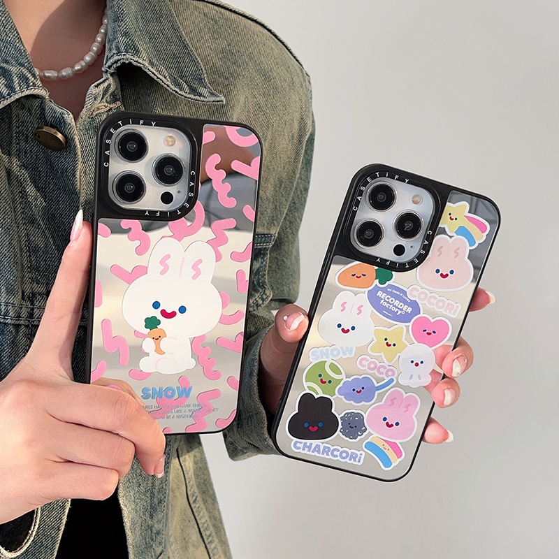 Dễ Thương Ốp Điện Thoại Mặt Gương Chống Sốc Hình Thỏ Cho iphone 15 15pro 15promax 14 13 12 11 pro max
