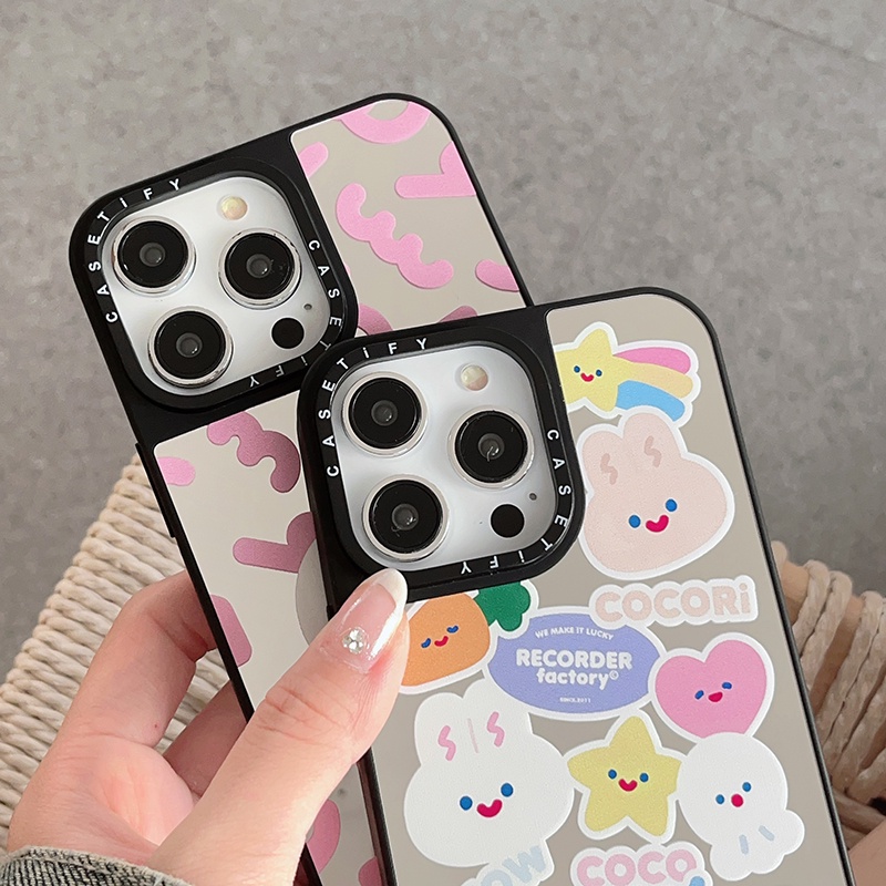 Dễ Thương Ốp Điện Thoại Mặt Gương Chống Sốc Hình Thỏ Cho iphone 15 15pro 15promax 14 13 12 11 pro max