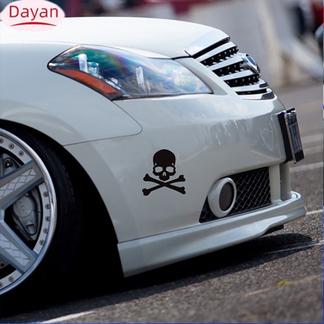 Miếng Dán Trang Trí Xe Hơi / Mô Tô Hình Đầu Lâu Phản Quang Vui Nhộn