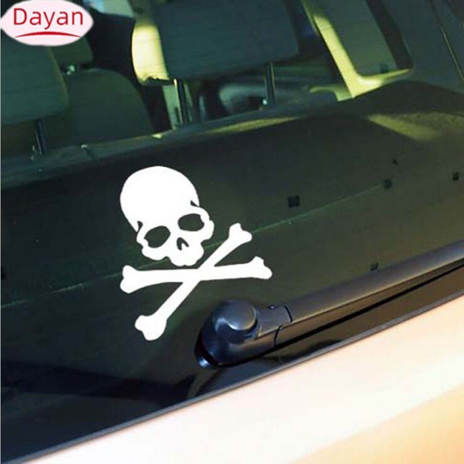 Miếng Dán Trang Trí Xe Hơi / Mô Tô Hình Đầu Lâu Phản Quang Vui Nhộn