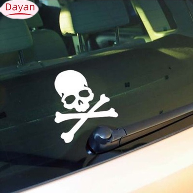 Miếng Dán Trang Trí Xe Hơi / Mô Tô Hình Đầu Lâu Phản Quang Vui Nhộn