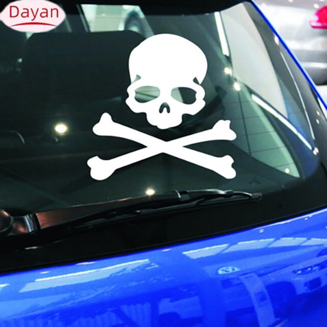 Miếng Dán Trang Trí Xe Hơi / Mô Tô Hình Đầu Lâu Phản Quang Vui Nhộn