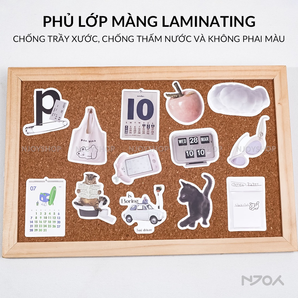 Hình Dán Sticker Đời Sống Hàn Quốc Korean Chó Mèo Chống Thấm Nước Cho Điện Thoại Vali Sổ Mũ Bảo Hiểm Laptop Njoyshop