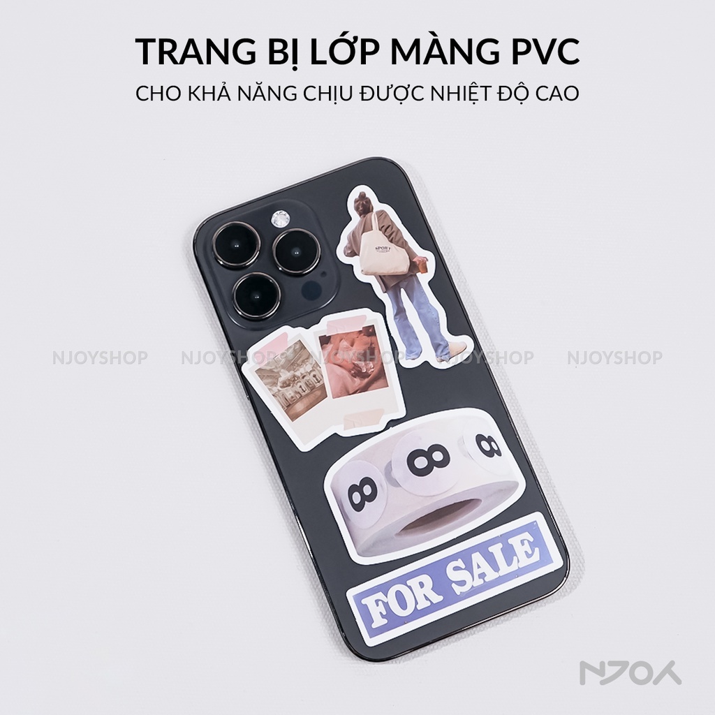 Hình Dán Sticker Đời Sống Hàn Quốc Korean Chó Mèo Chống Thấm Nước Cho Điện Thoại Vali Sổ Mũ Bảo Hiểm Laptop Njoyshop