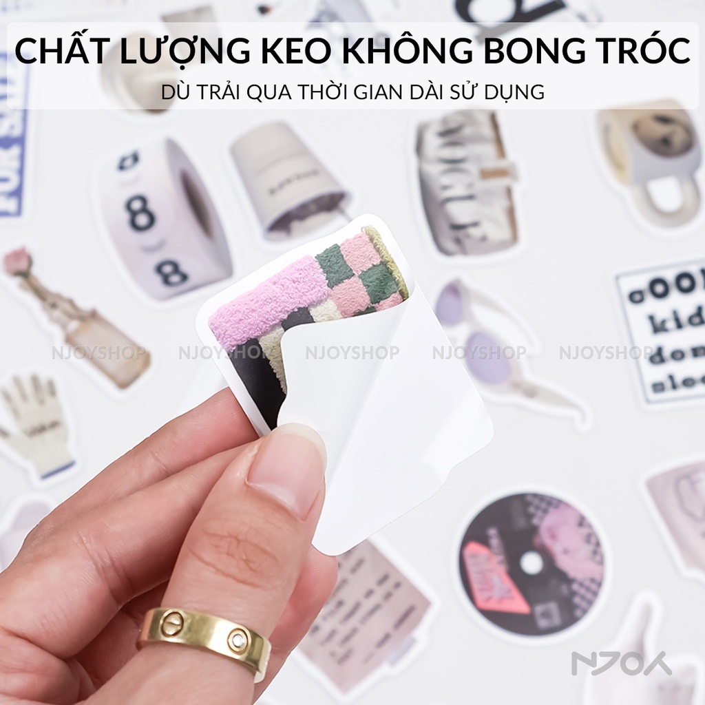 Hình Dán Sticker Đời Sống Hàn Quốc Korean Chó Mèo Chống Thấm Nước Cho Điện Thoại Vali Sổ Mũ Bảo Hiểm Laptop Njoyshop