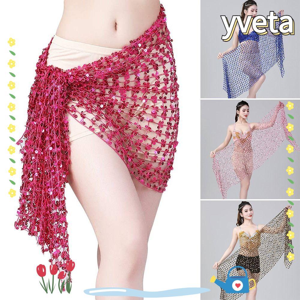 Chân Váy Múa Bụng Đính Kim Sa Phối Tua Rua Dễ Thương Cho Nữ