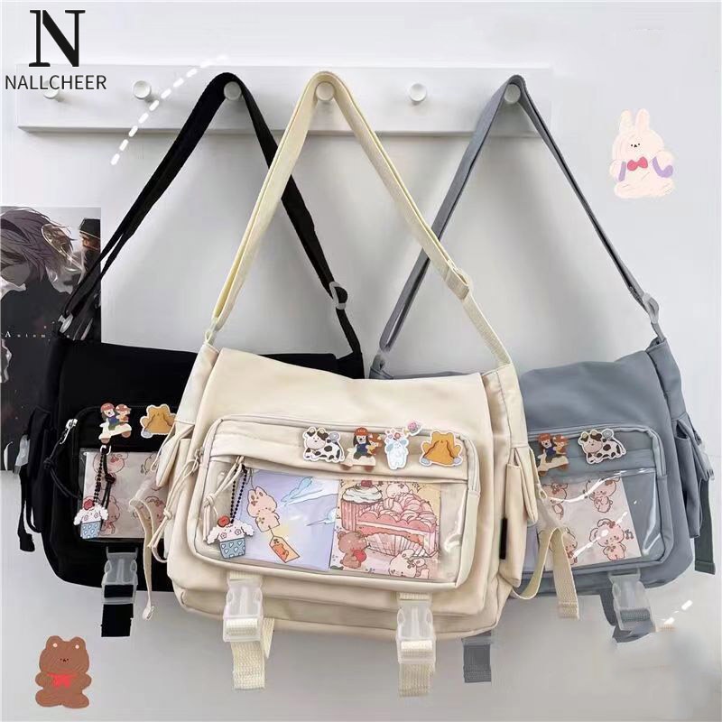 Galcheer Túi Xách canvas Cỡ Lớn Màu Trơn Phong Cách harajuku Nhật Bản Cho Nữ