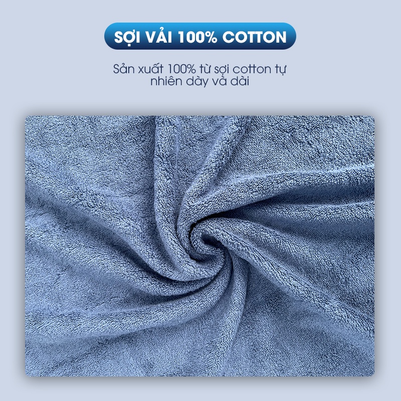 Khăn tắm khăn gội đầu khăn lau mặt gia đình sợ Cotton dày dặn LadoHome siêu thấm hút, mềm mịn, không ra màu
