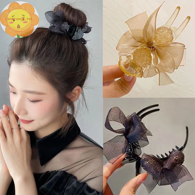 Vastji Kẹp Tóc Nơ Đính Đá Thời Trang Cho Nữ vn