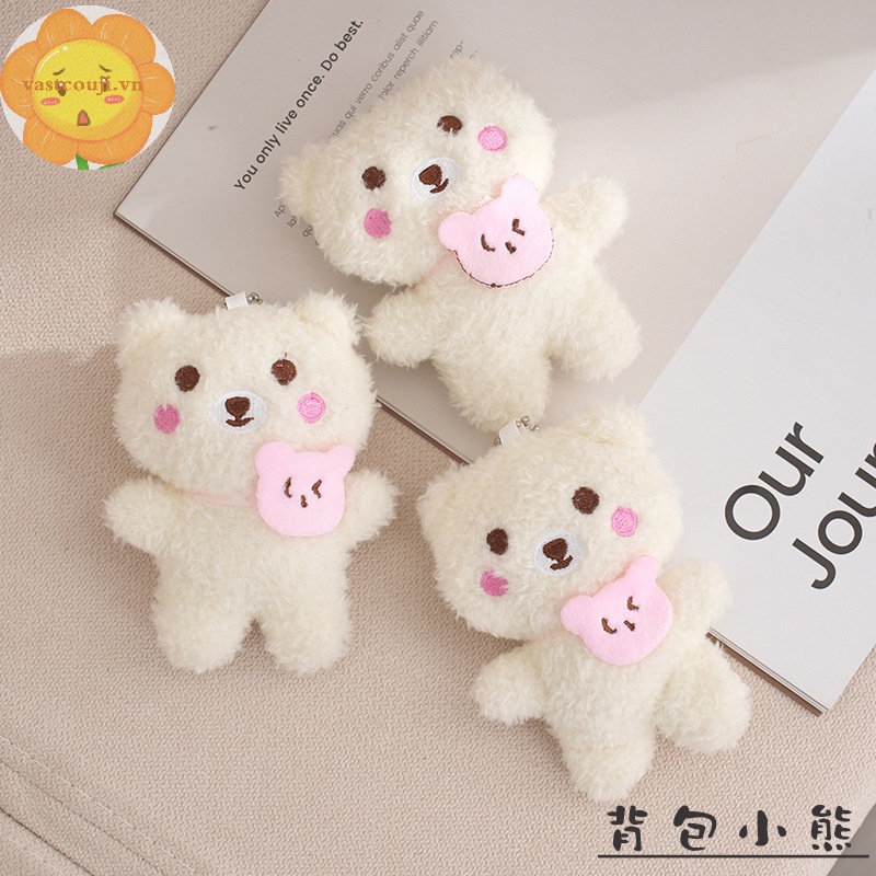 Vastji Móc Khóa Hình Gấu Bông mini Mềm Mại Đáng Yêu Cho Nam Và Nữ vn