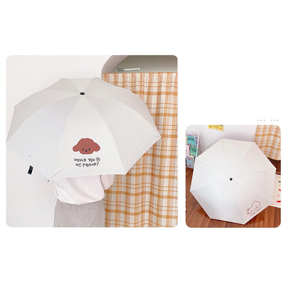 Hoạt Hình Dễ Thương Cún Con Gấu Upf50+ Dù Học Sinh Gấp Di Động Ô Dù Cho Bé Gái -Rosser2