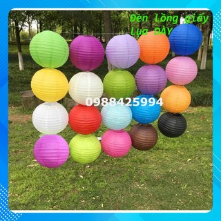 HN - Lồng đèn giấy lụa tròn giá rẻ, đèn lồng giấy lụa trang trí sự kiện decor sinh nhật