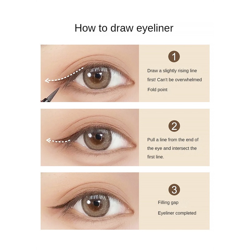 Bút Kẻ Mắt Mkingpretty Slim Đầu Bọt Biển Siêu Mịn Nhanh Khô Chống Thấm Nước Không lem Lâu trôi Bút kẻ mắt không trang điểm Lâu trôi heby1