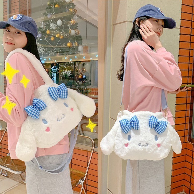 Sanrio ins cinnamoroll Túi Đeo Chéo Vai Nhồi Bông Hoạt Hình melody kuromi kawaii Dễ Thương Cho Nữ