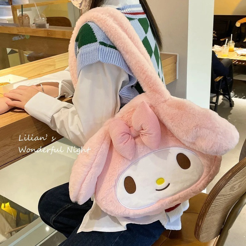Sanrio ins cinnamoroll Túi Đeo Chéo Vai Nhồi Bông Hoạt Hình melody kuromi kawaii Dễ Thương Cho Nữ