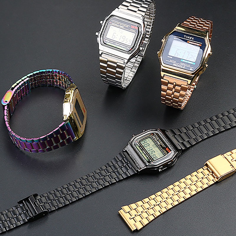 Dây Đeo Bằng Thép Không Gỉ 18mm Cho Đồng Hồ casio a158w aq230 ae1000 f91w