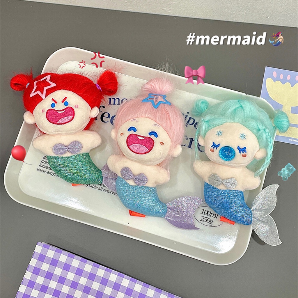 1 Búp Bê Nàng Tiên Cá Hoạt Hình Bằng cotton Kích Thước 14Cm 12Cm