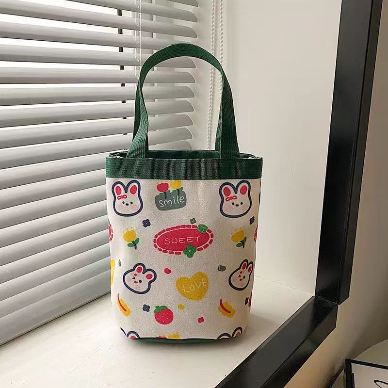 Túi Xách Tròn Vải canvas In Họa Tiết graffiti Dễ Thương Dành Cho Mẹ Và Bé